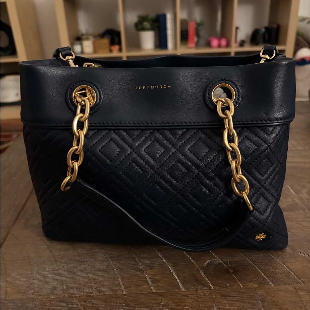 Tory Burch Navy Fleming Tote